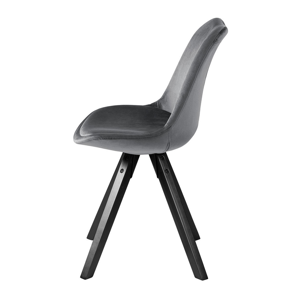 POLSTERSTUHL-SET - Dunkelgrau/Schwarz, Holz/Textil (49/85/55cm) - home24