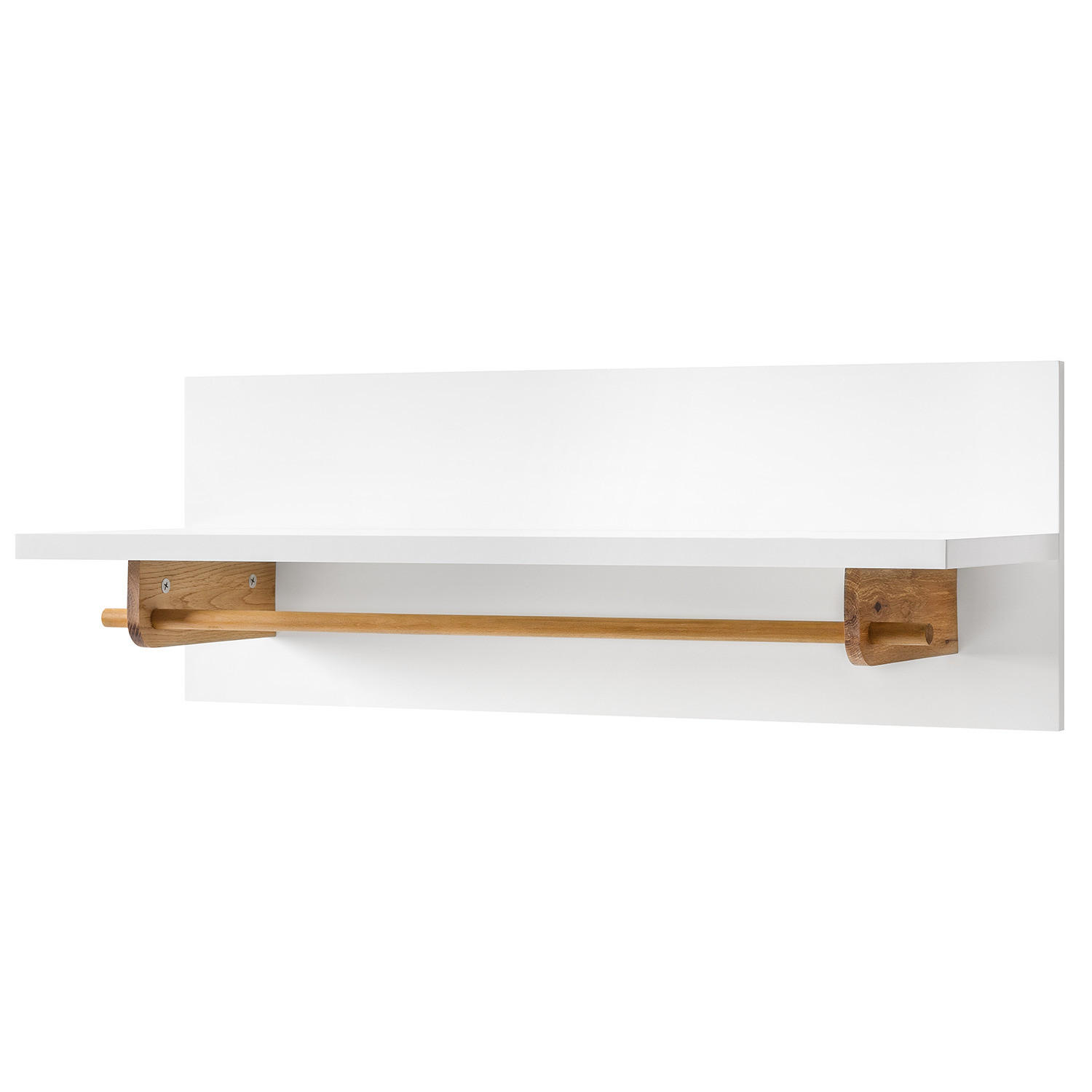 WANDGARDEROBE - Eiche teilmassiv - Weiß / Eiche - Eichefarben/Weiß, Holz/Holzwerkstoff (97/35/32cm) - home24