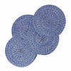 TISCHSET blau im 4er-Set, Platzsets rund geflochten, 40 cm - Blau, Textil (40/40cm) - Homescapes