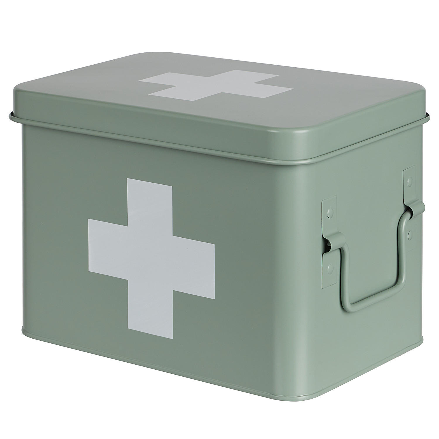 MEDIKAMENTENBOX Medic - Grün, Metall (16/16/22cm) - Butlers