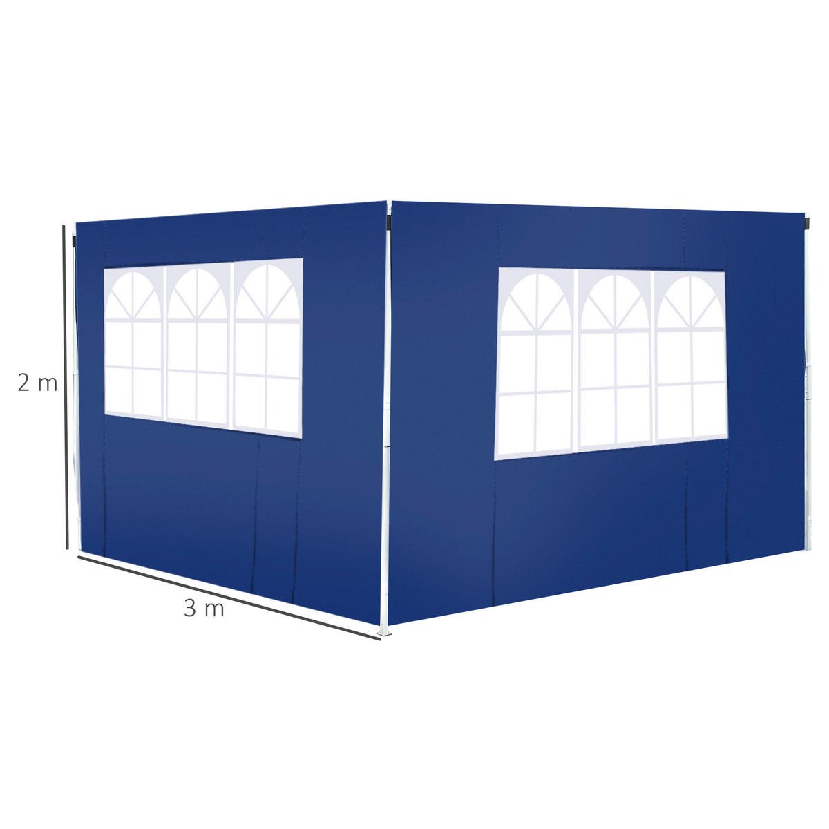 PAVILLON-SEITENTEIL Blau 1 Stück - Blau, Naturmaterialien (300/200cm) - GiPP