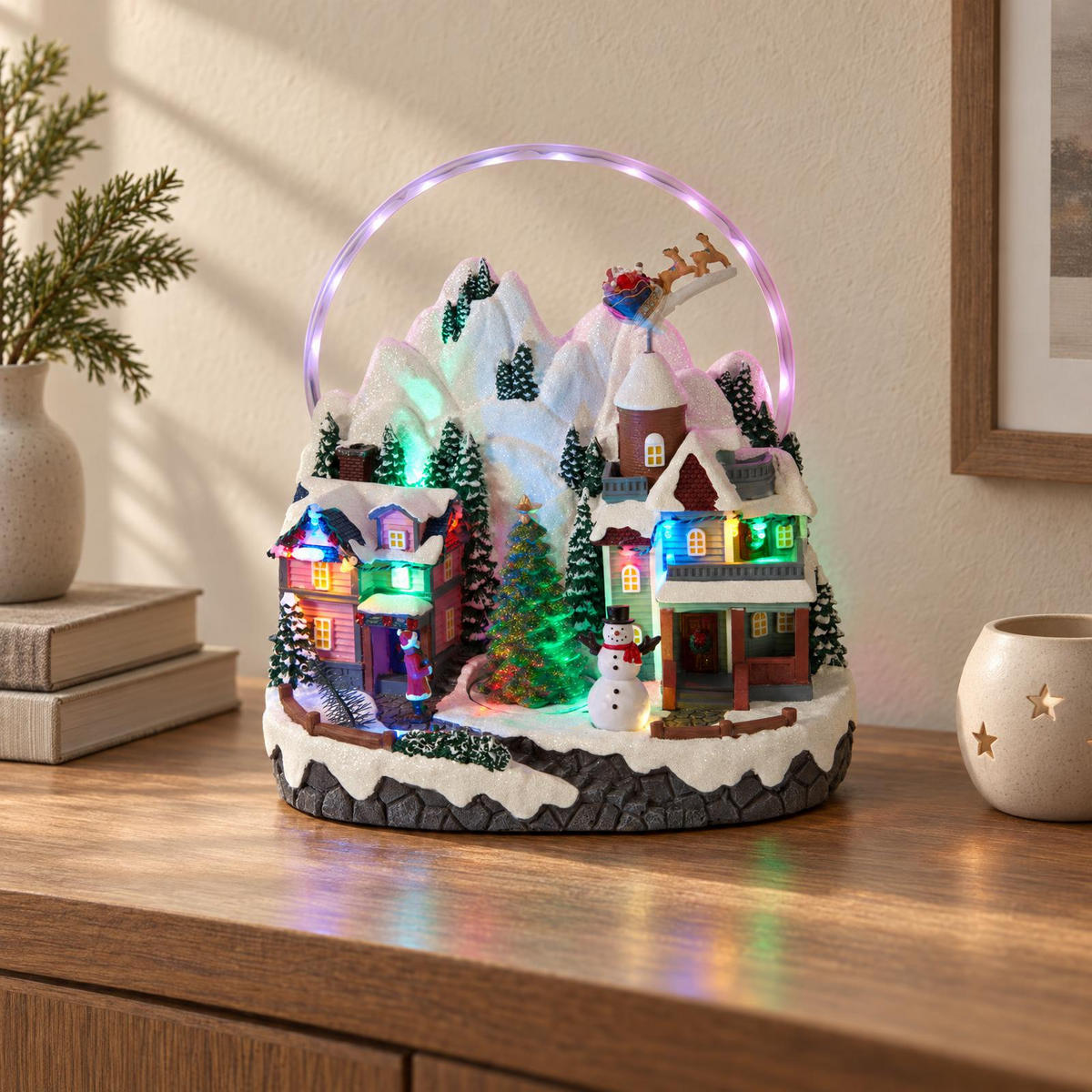 WEIHNACHTSSZENE mit Regenbogen 27/17/28 cm - Multicolor, Kunststoff (17/28/27cm) - Home Styling Collection