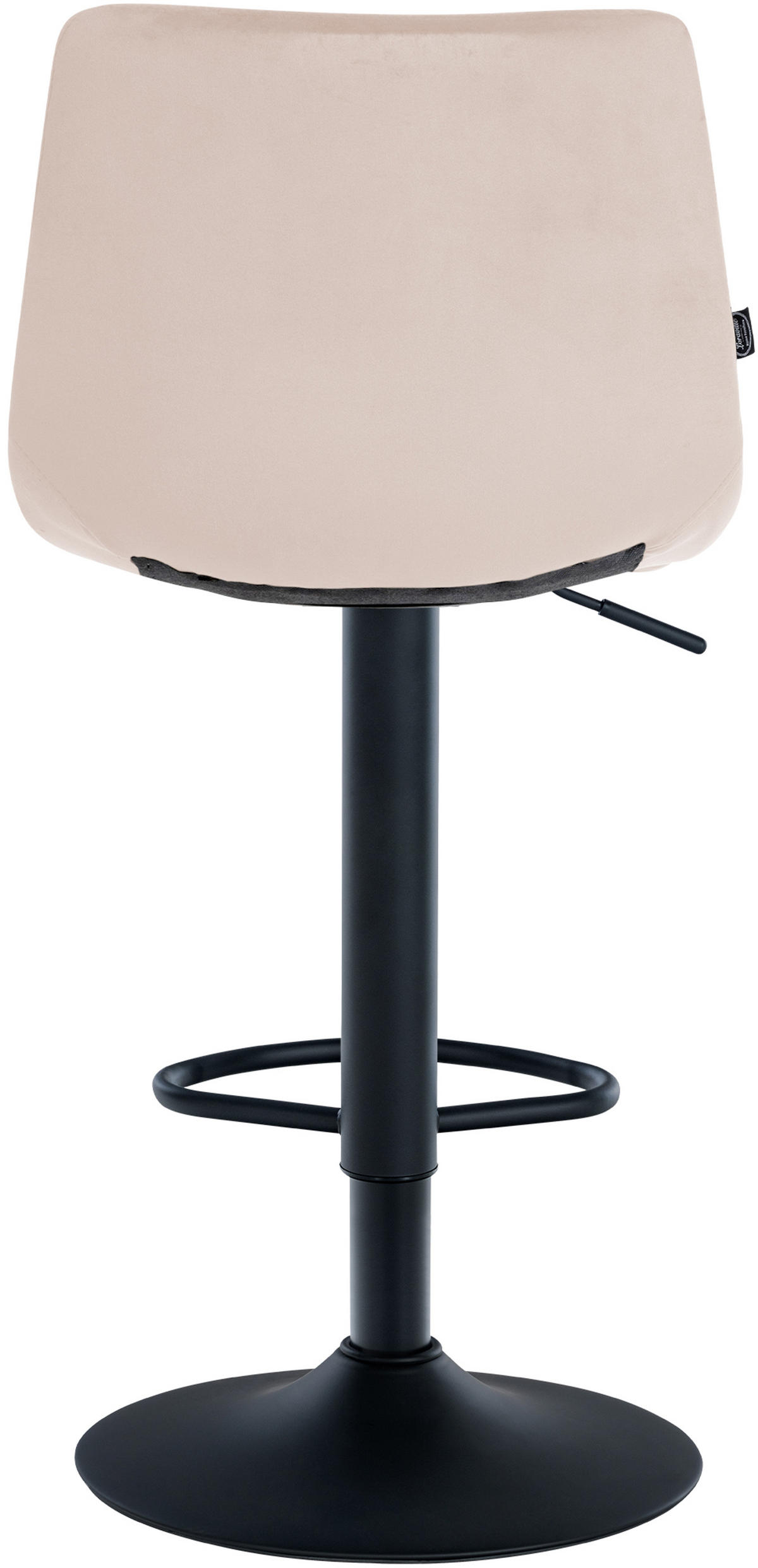 BARHOCKER James Samt schwarz beige - Beige/Schwarz, Textil/Metall (43/108.5/46.5cm) - TPFLiving