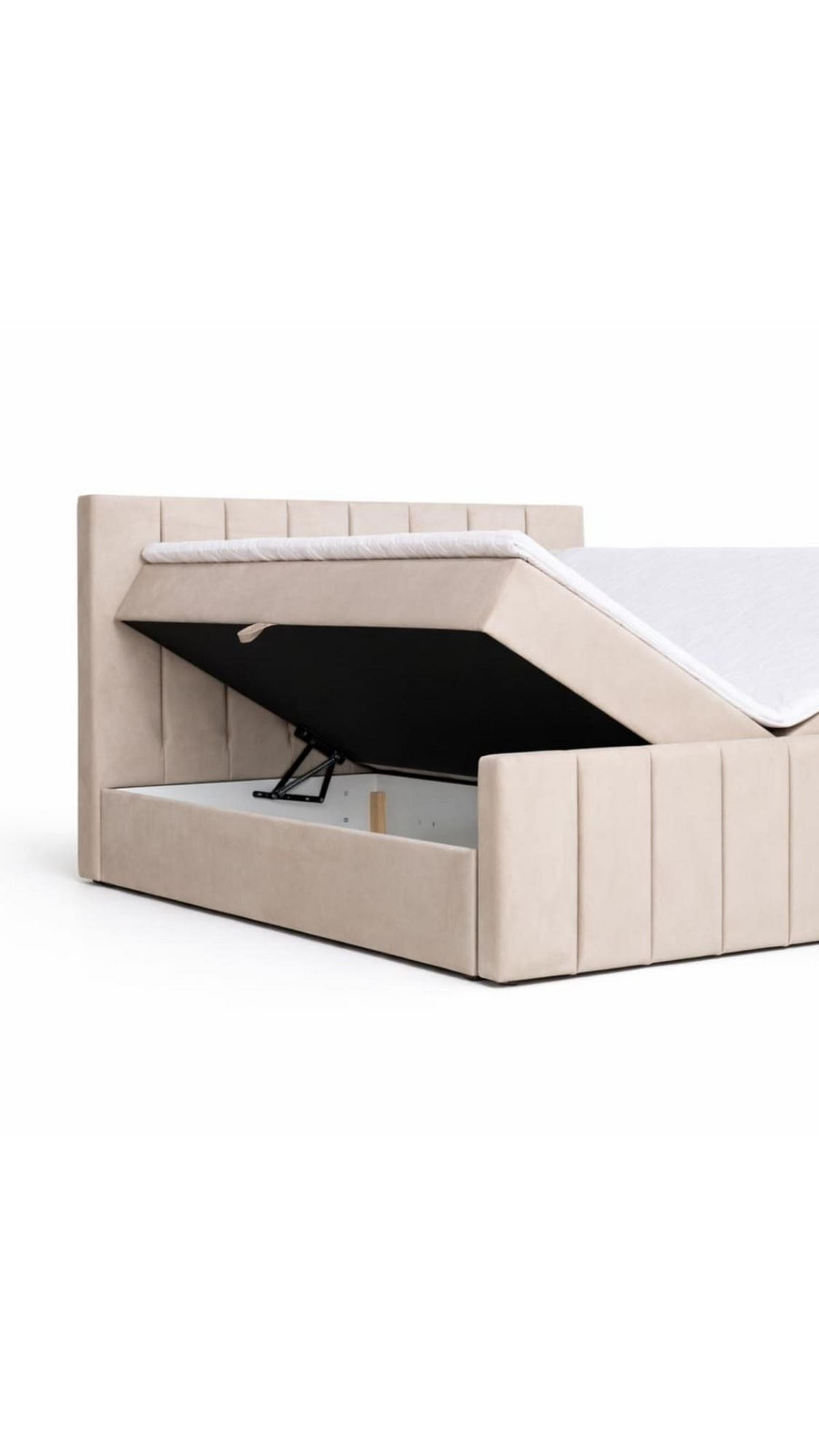 KONTINENTALBETT - Boxspringbett 01 bis 180x200 - Trinity 2 - Beige - Beige/Kieferfarben, Holzwerkstoff/Textil (180/200cm) - Möblo