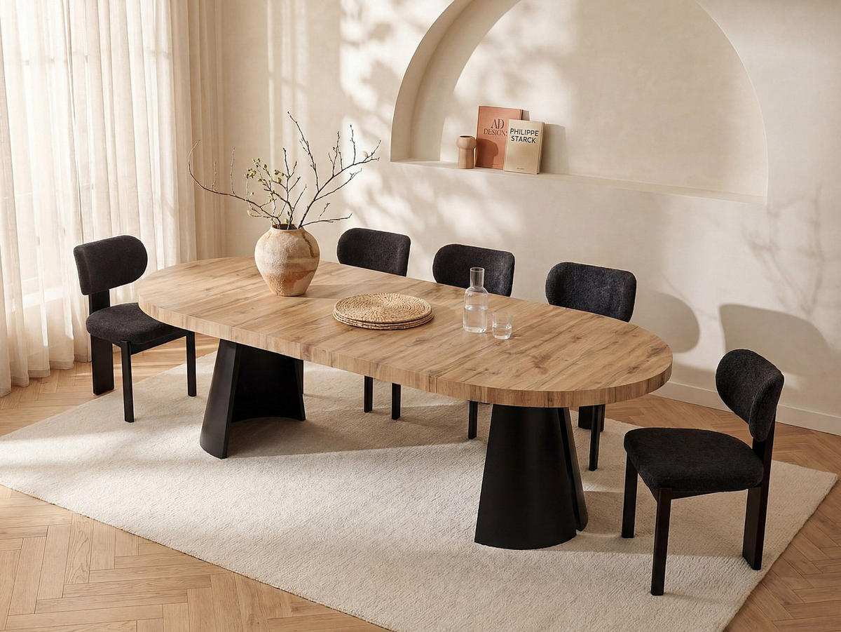ESSTISCH - 4 Personen, 6 Personen, 8 Personen, 10 Personen, 12 Personen - Holz, Platte - Naturfarben Hell JARELIA - Naturfarben, Holz (120/240/76cm) - Vente-Unique