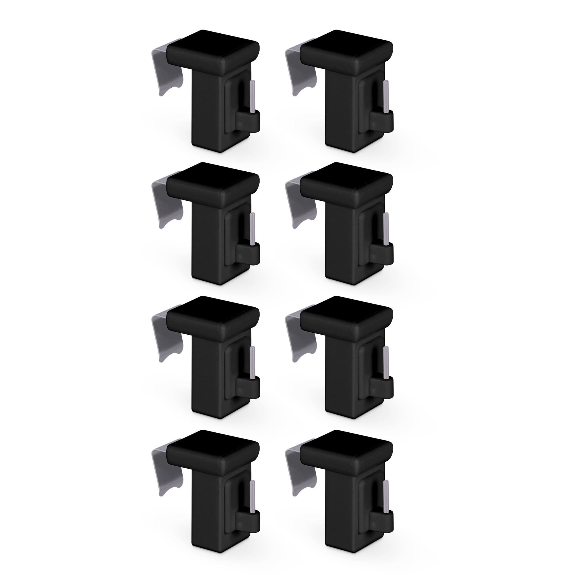 KLEMMTRÄGER für Vitragestangen 8er Pack - Schwarz, Kunststoff (2/4/4cm) - Bestlivings