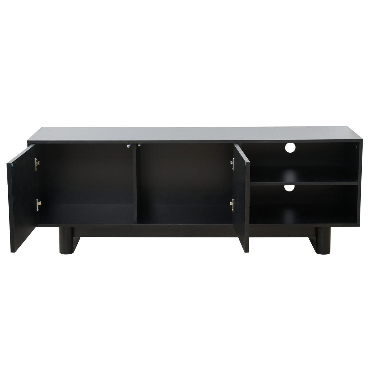 TV-SCHRANK, Schwarz - Schwarz, Holz (40/58/160cm) - Oviala