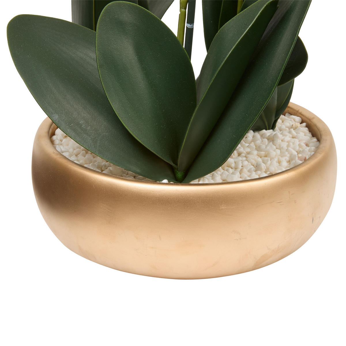 ORCHIDEE im goldenen Topf Sanae 60/25/65 cm - Weiß, Kunststoff (65cm) - Atmosphera Createur d´interieur