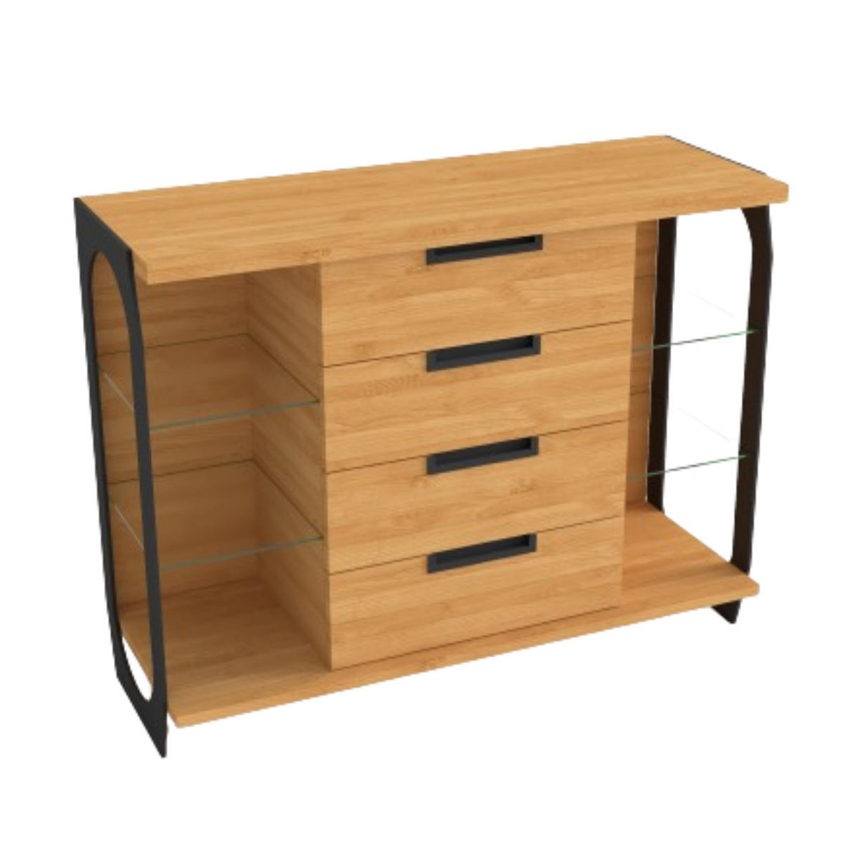 KOMMODE mit Schubladen aus Massivholz für Ihr Wohnzimmer WALT - Eichefarben, Holz (120/95/45cm) - Rawood Furniture