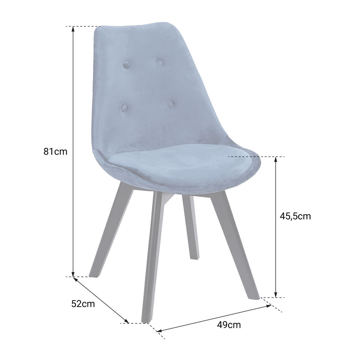 STÜHLE Nora Blau 2er-Set - Blau, Textil (49/81/52cm) - Happy Garden