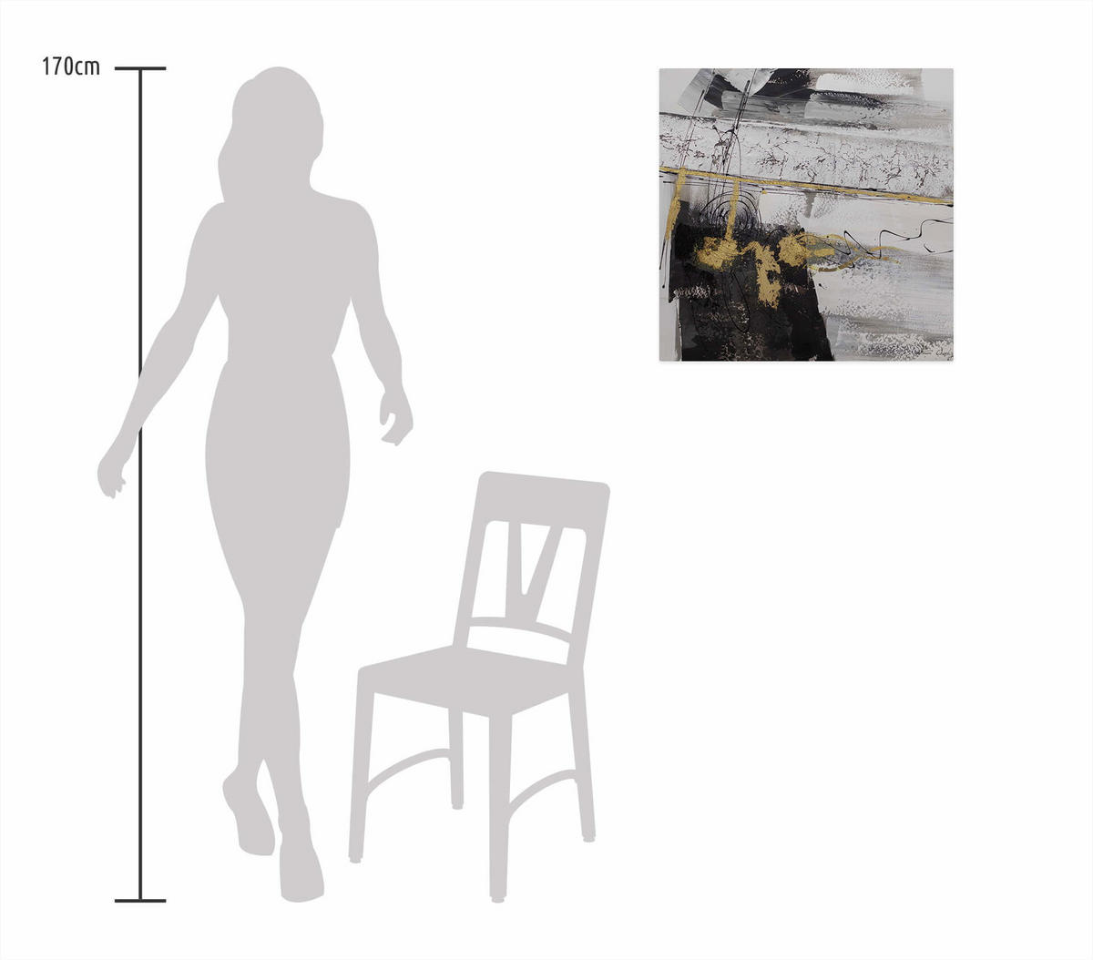 ACRYLBILD HANDGEMALT 60/60 cm - Grau, Holz/Textil (1.12/60cm) - KUNSTLOFT