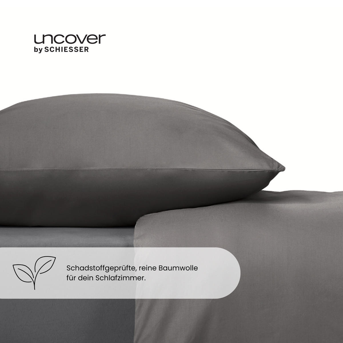 BETTWÄSCHESET Soho - Renforcé - 2-teilig - 135 x 200 cm - Dunkelgrau - Dunkelgrau, Textil (135/200cm) - Uncover by Schiesser
