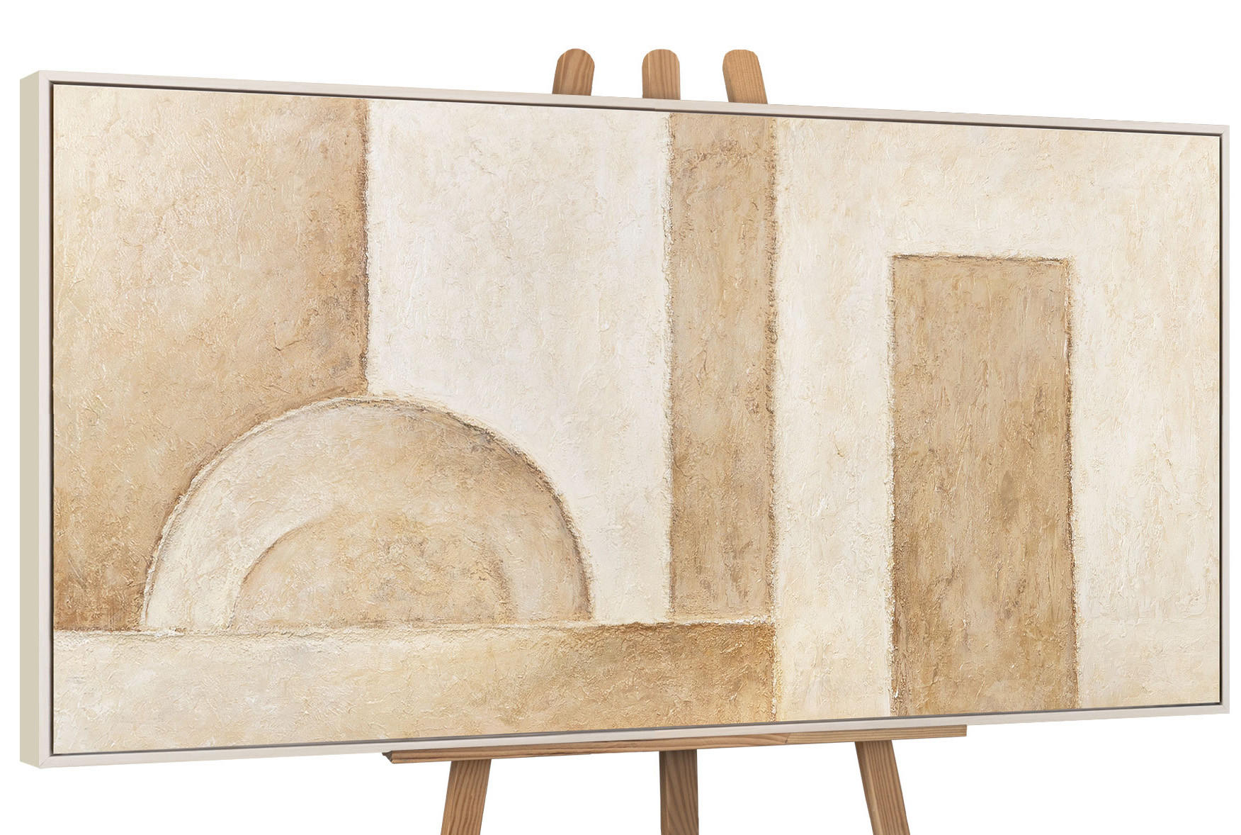 YS-art gallery Gemälde Beige 140x70 cm