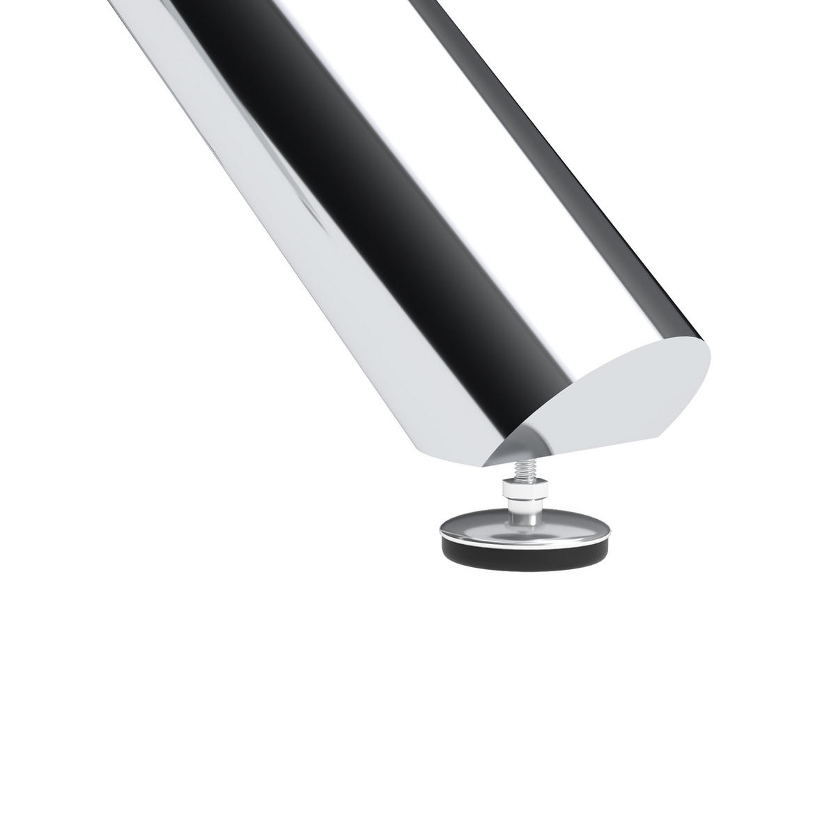 80/76/80 cm Silber aus Glas und Metall mit verstellbaren Gleitern - Silberfarben, Metall (80/80/76cm) - OKMYHOME