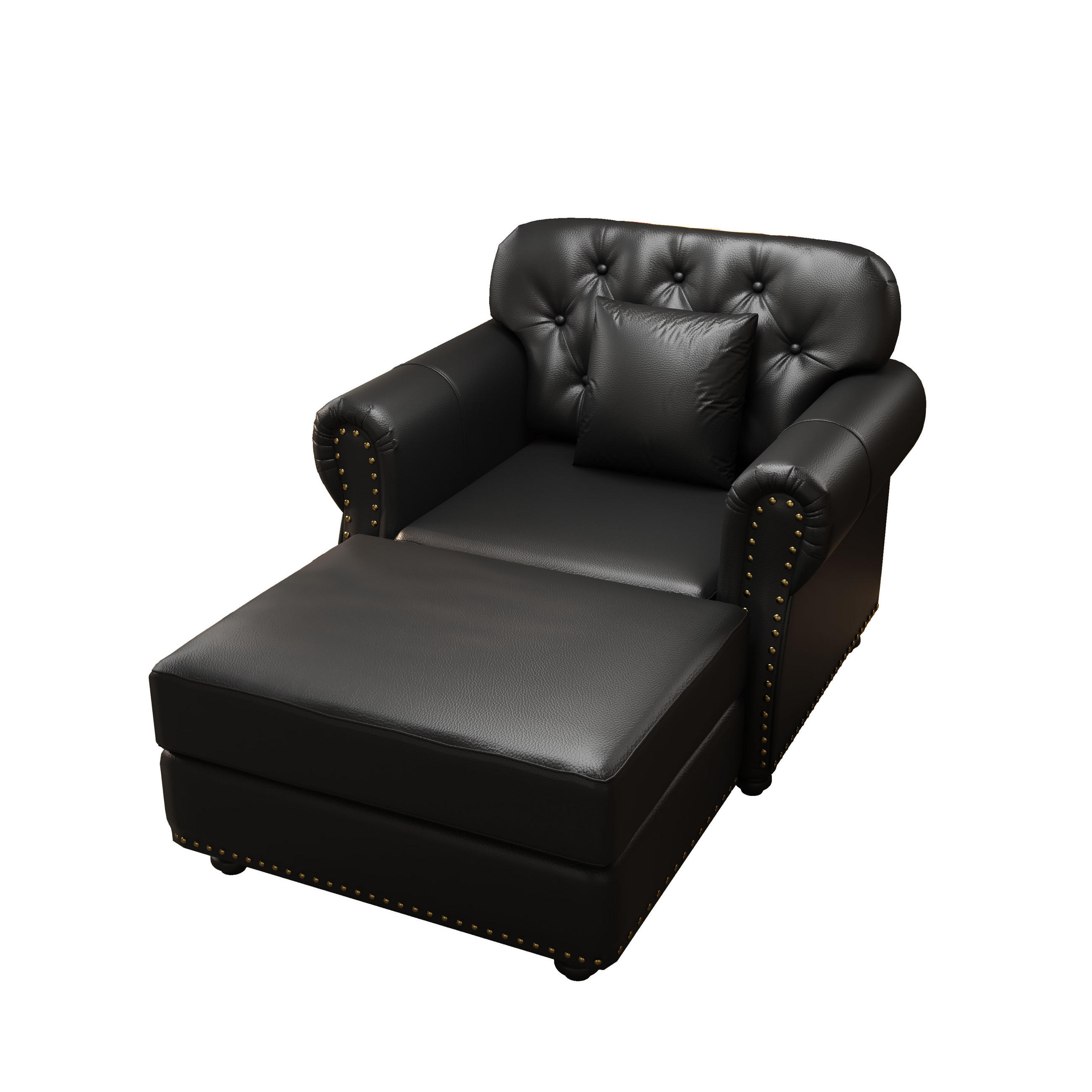 ComfortXL Chesterfield-Sessel Schwarz 105x86x76 cm