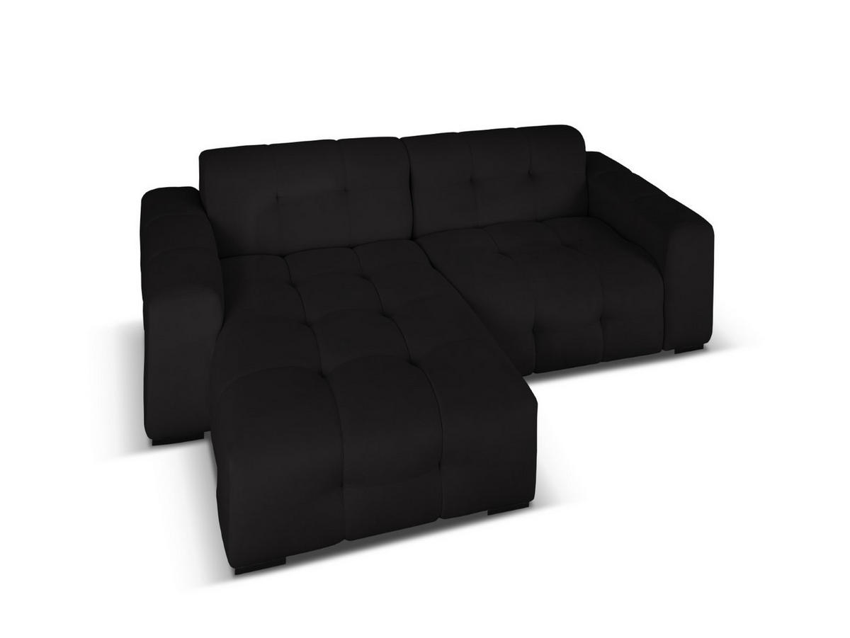 ECKSOFA links Kendal aus Samt schwarz 4 Sitzplätze - Schwarz, Textil (173/256cm) - Micadoni