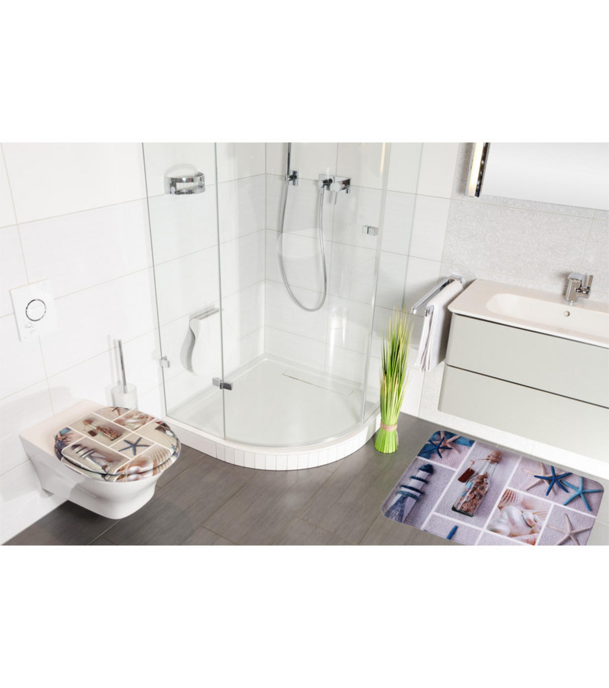 BADTEPPICH Meeresbrise 50 x 80 cm - Blau, Textil (50/80cm) - Sanilo