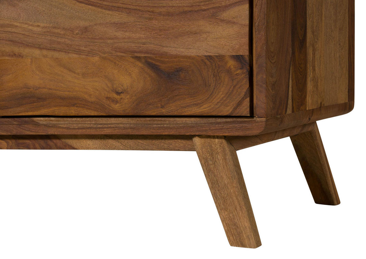 TV-BOARD Sheesham 220x40x48 natur sandgestrahlt lackiert MALMÖ 2 #225 - Naturfarben, Holz (40/48/220cm) - Massivmoebel24