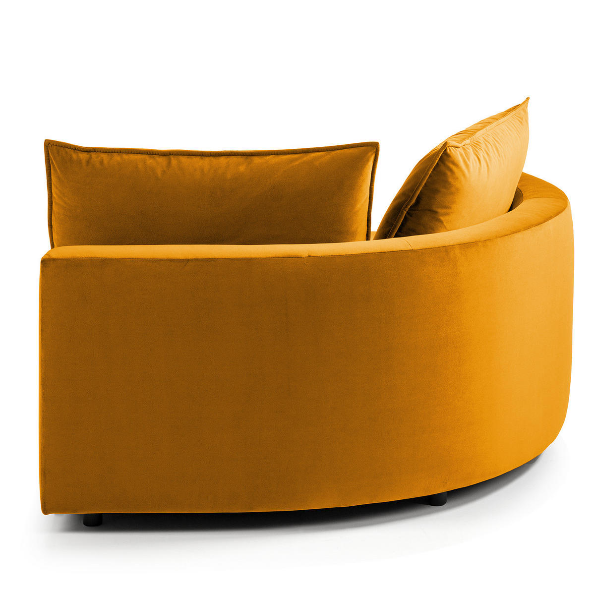 OTTOMANE - modular - Schwarz/Orange, Kunststoff/Textil (126/82/154cm) - home24