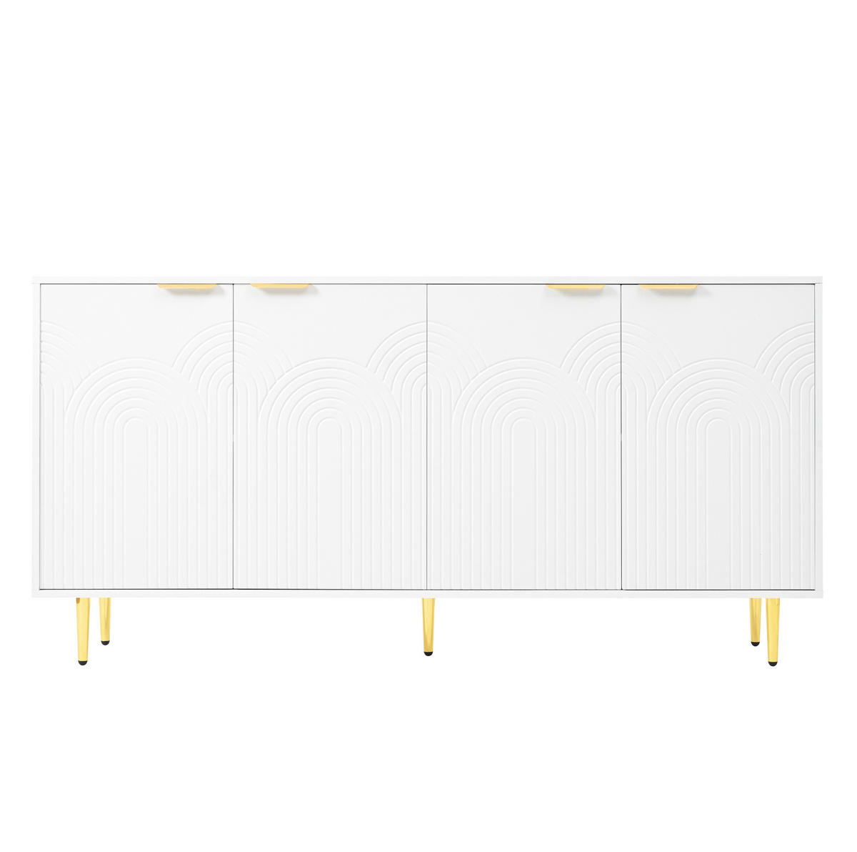 SIDEBOARD 160/80/40 cm Weiß aus MDF und Spanplatte mit Soft-Close-Scharniere - Weiß, Holzwerkstoff (40/80/160cm) - OKMYHOME