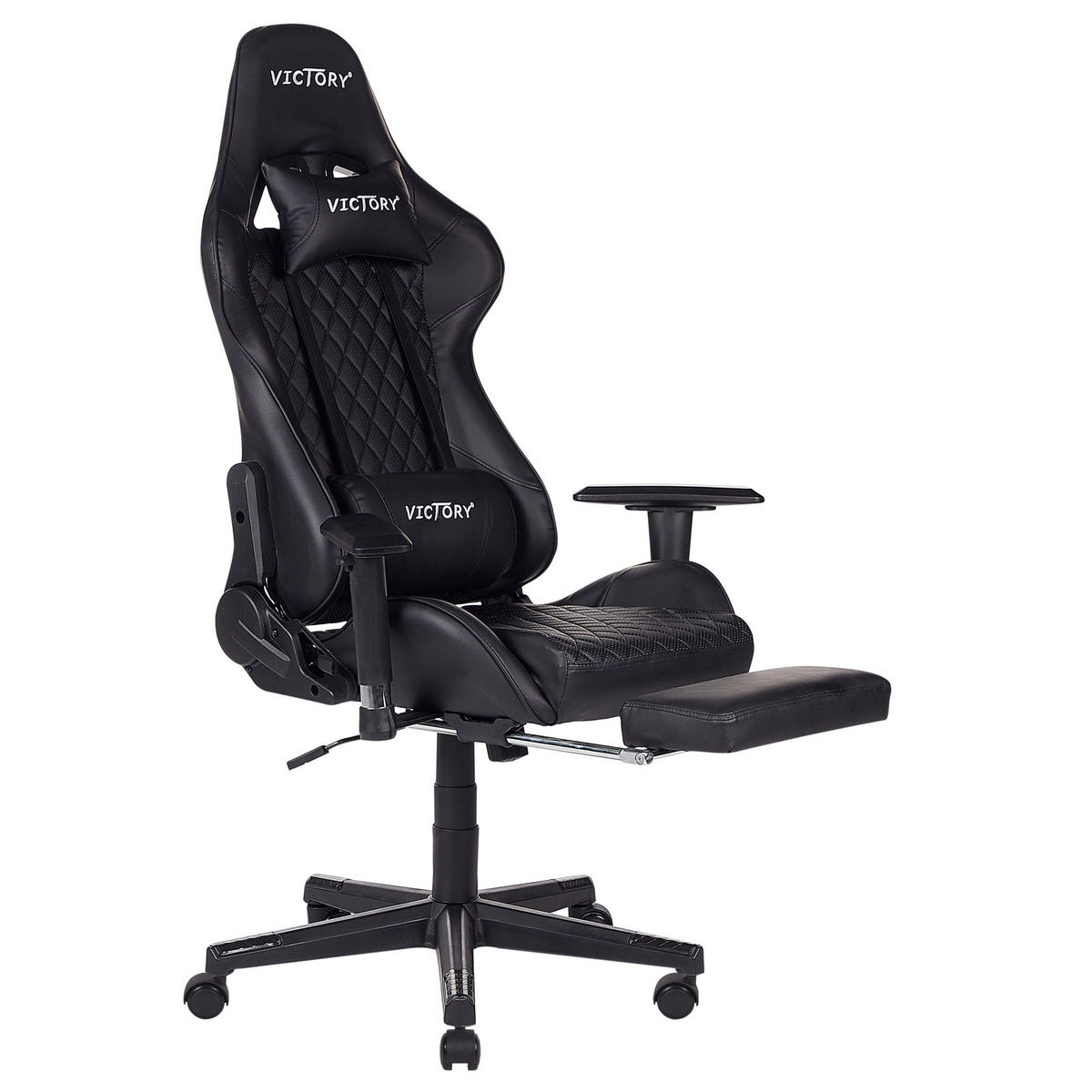 BÜROSTUHL Kunstleder Schwarz Victory - Schwarz, Kunststoff/Textil (55/124/60cm) - Beliani
