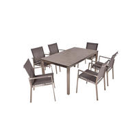 GARTEN-SITZGRUPPE David 7-teilig Gartenmöbel-Set - Grau, Kunststoff - DELUKE