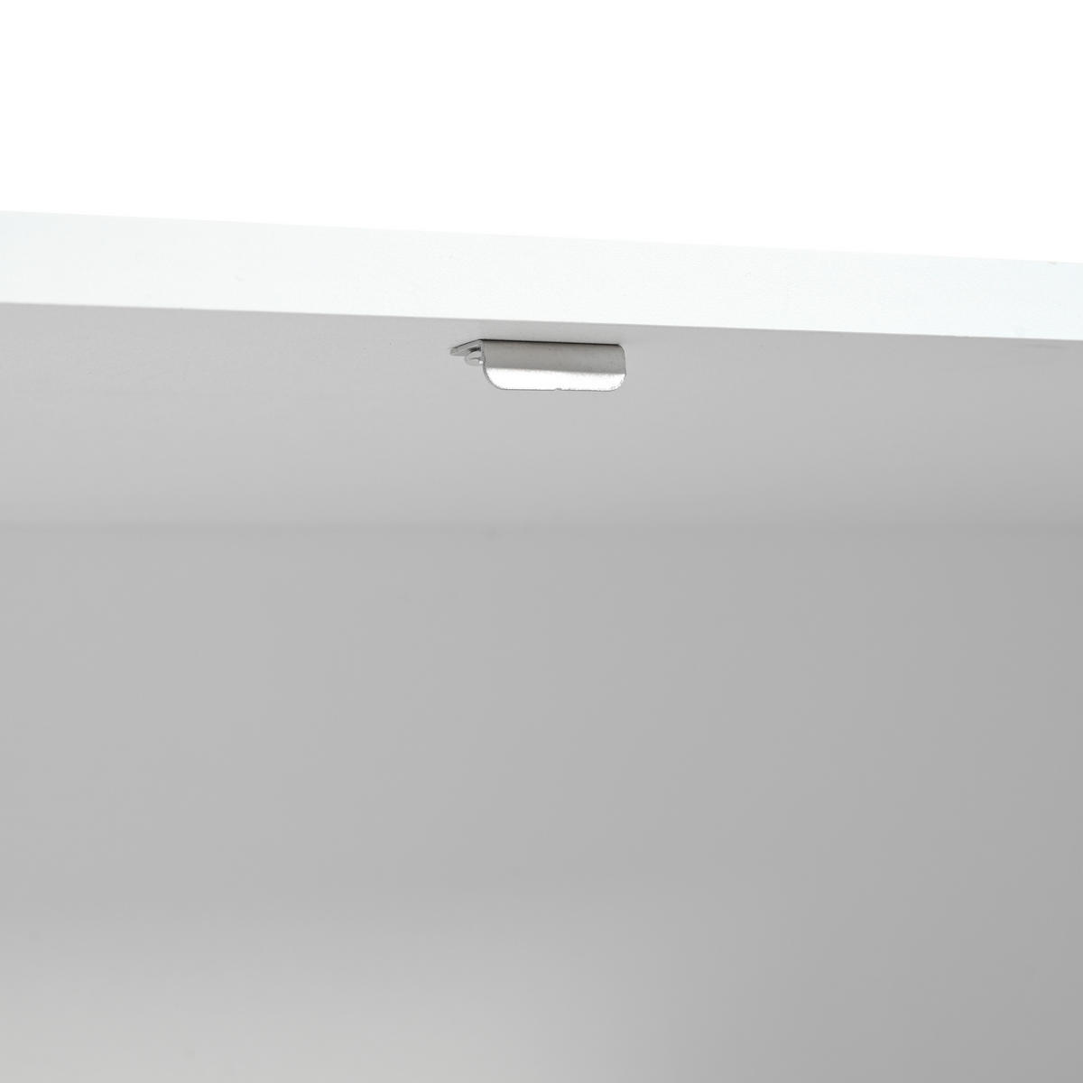 SIDEBOARD in Weiß Kommode mit 4 Türen und Goldene Gebürstete Griffe für Wohnzimmer, B160/T40/H80cm - Goldfarben/Weiß, Holzwerkstoff/Metall (160/80/40cm) - STILVORA