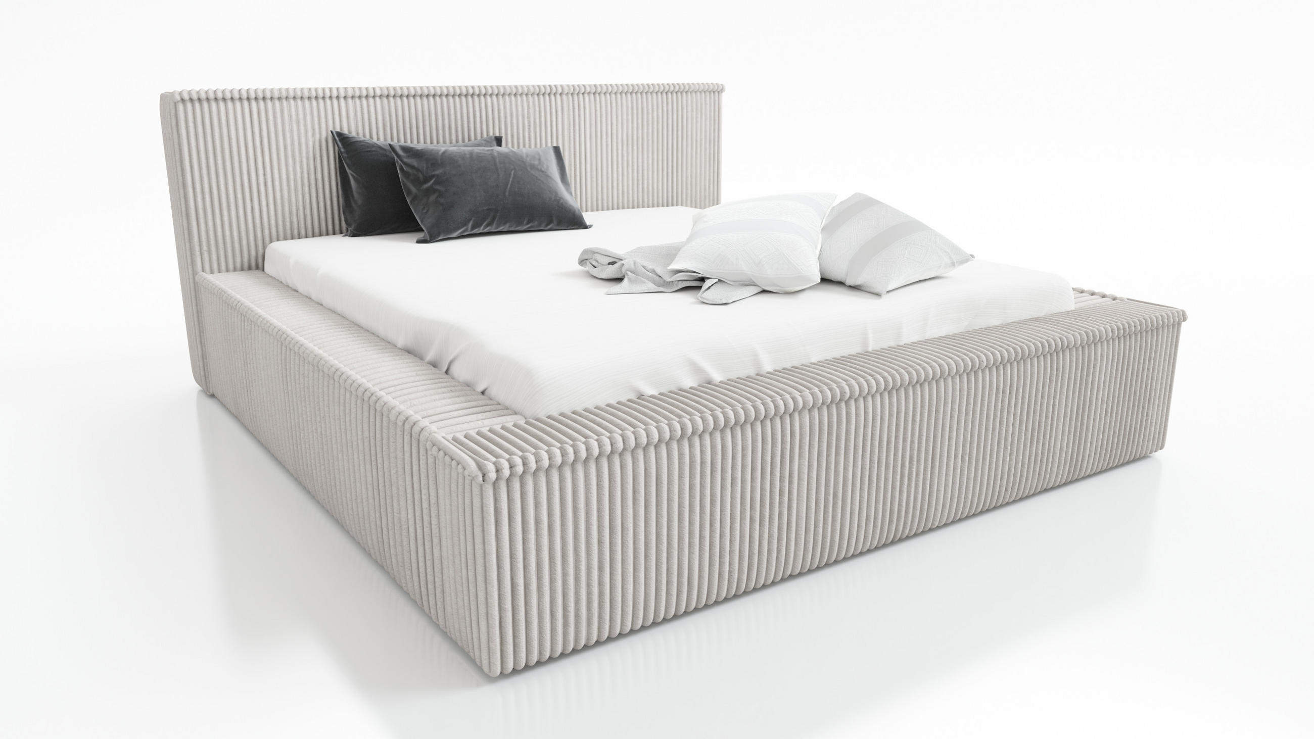 POLSTERBETT RIO 180x200 Grau - Grau, Textil (180/200cm) - A&J MöbelLand