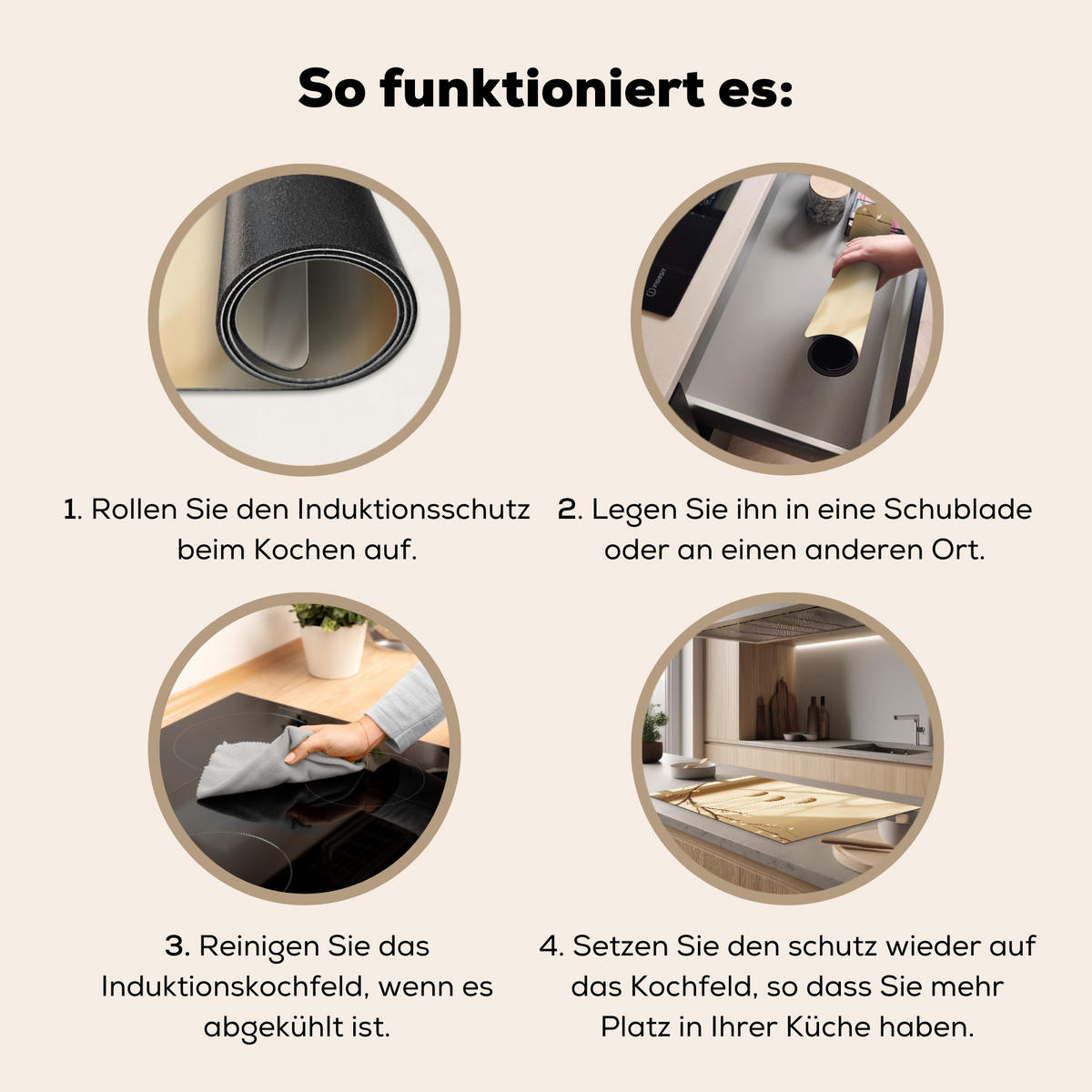 HERDABDECKPLATTE Beige - Osterkuchen - Eier Induktionsschutz 91.6x52.7 cm - Beige, Kunststoff (91.6/52.7/0.2cm) - MuchoWow