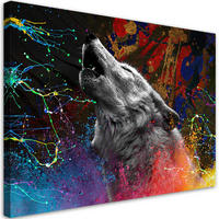 WANDBILD wolfstier natur - Multicolor, Textil (60/40cm) - Feeby