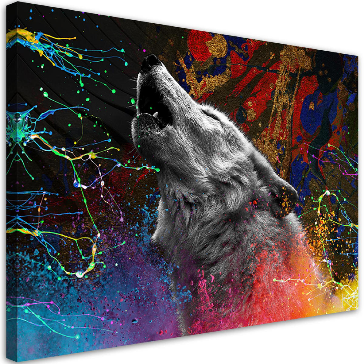 WANDBILD wolfstier natur - Multicolor, Textil (60/40cm) - Feeby