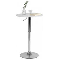 STEHTISCH rund 60 cm Holz Weiß - Chromfarben/Weiß, Holz/Metall (60/60/85cm) - CLP
