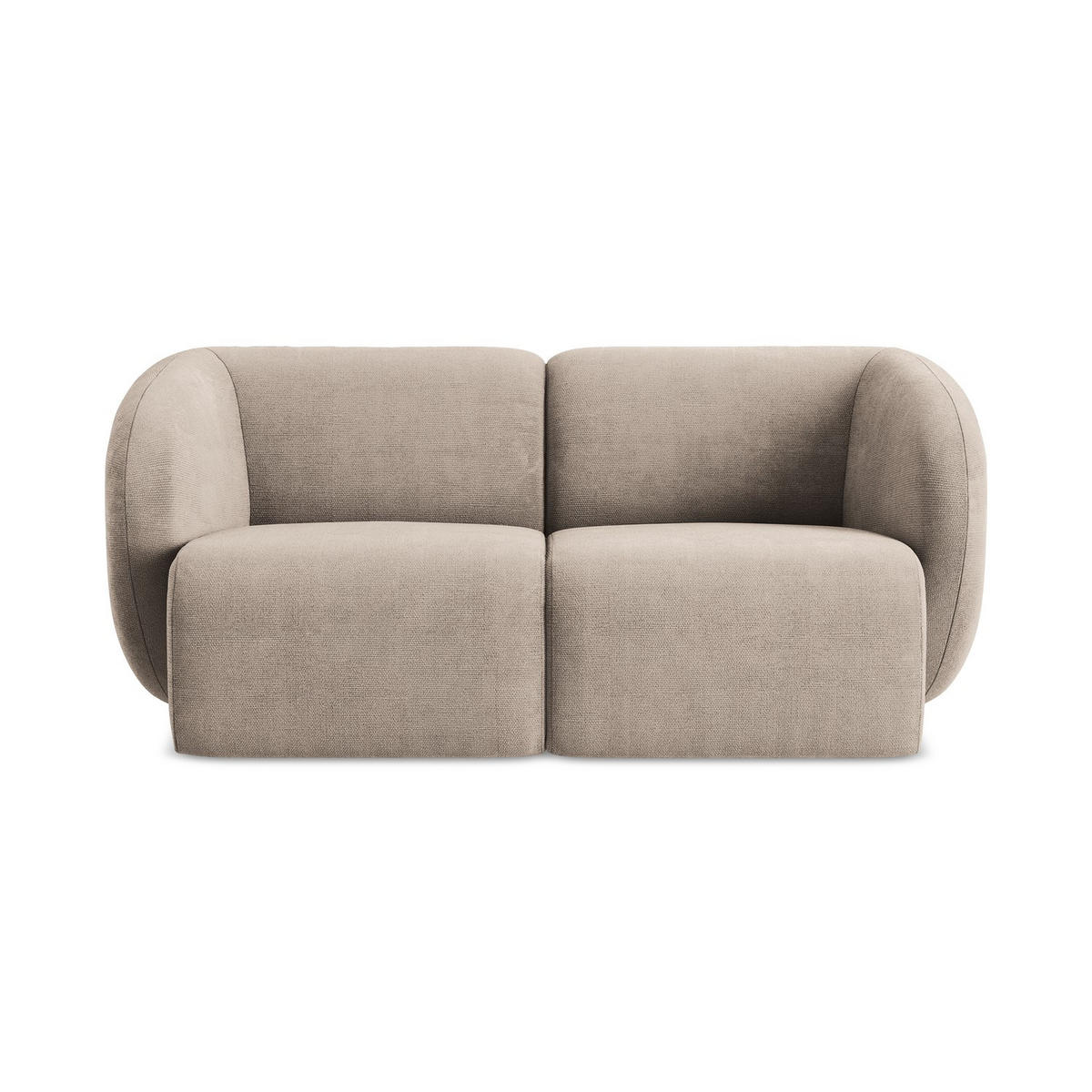 2-SITZER-SOFA Chenille Stoff Beige - Schwarz/Cappuccino, Holzwerkstoff/Kunststoff (174/75/94cm) - LaMiaSofa