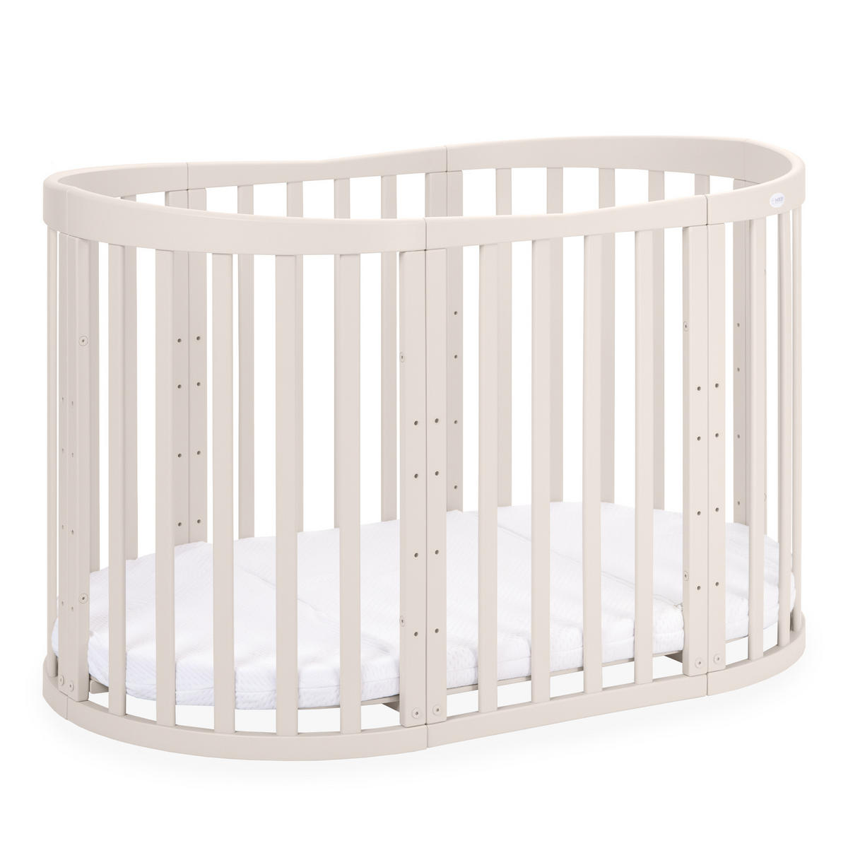PĂTUȚ bebe Cașmir oval 7in1 cu saltea - cașmir, material textil/lemn (73/125cm) - waldin
