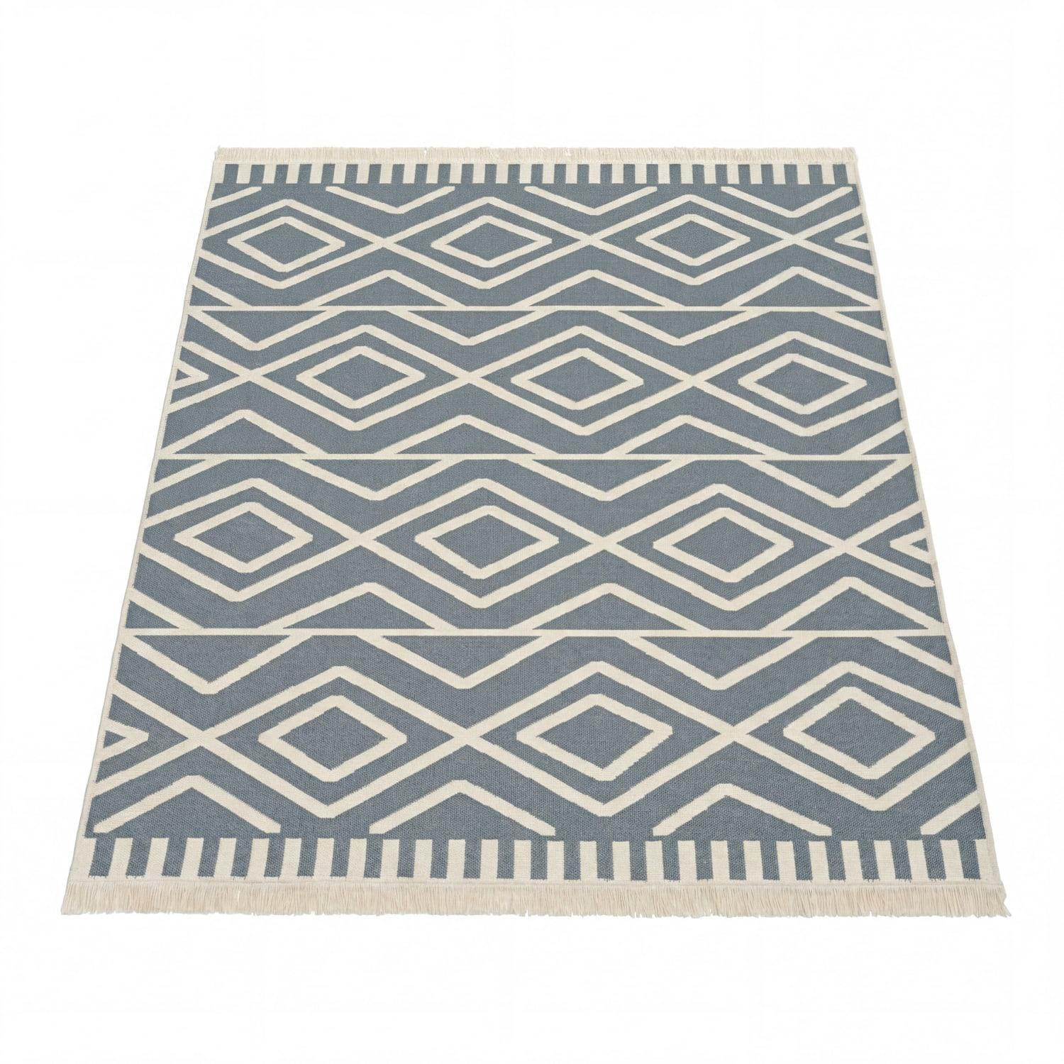 KURZFLOR-TEPPICH SKANDI KILIM 148 GRAU 140X200 - Grau, Naturmaterialien (140/200cm) - Paco Home