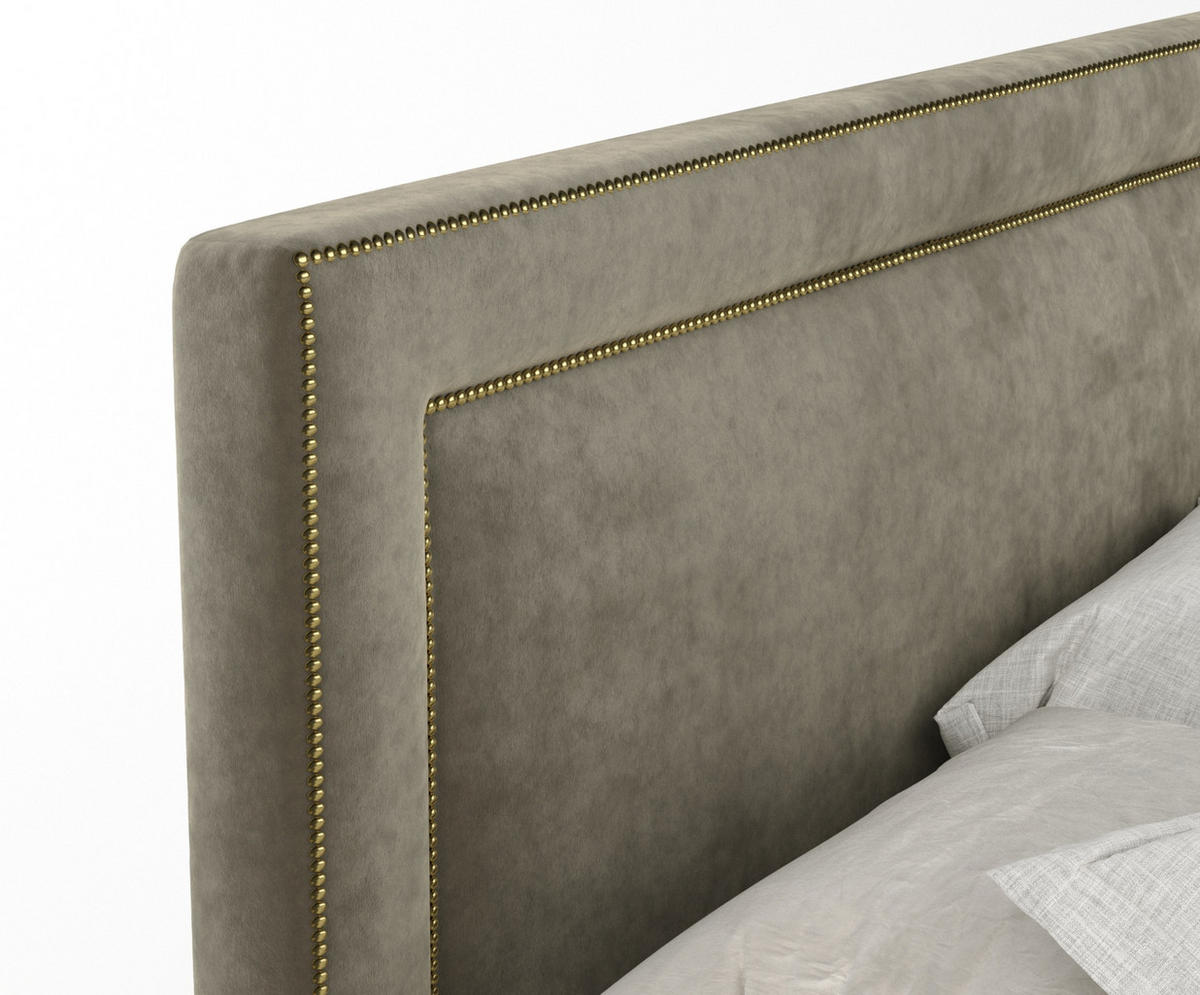 BOXSPRINGBETT Luxora Taupe 180/200 cm - Taupe/Schwarz, Holz/Holzwerkstoff (180/200cm) - Maison de Reve