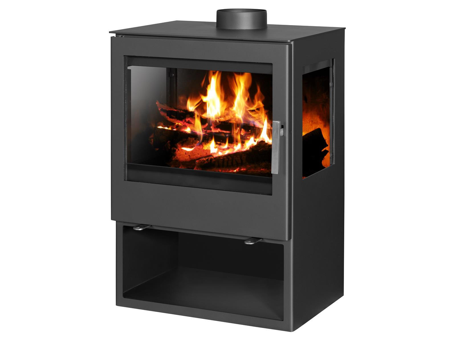 KAMINOFEN Modena Vision Stahl schwarz 9,76 kW Ofen - Schwarz, Kunststoff (80/175/120cm) - Conforto
