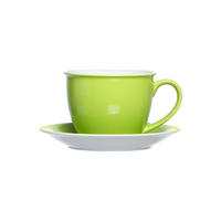 MILCHKAFFEE TASSE MIT UNTERTASSE Doppio Grün 350 ml - Grün, Keramik (17/11/17cm) - Ritzenhoff Breker