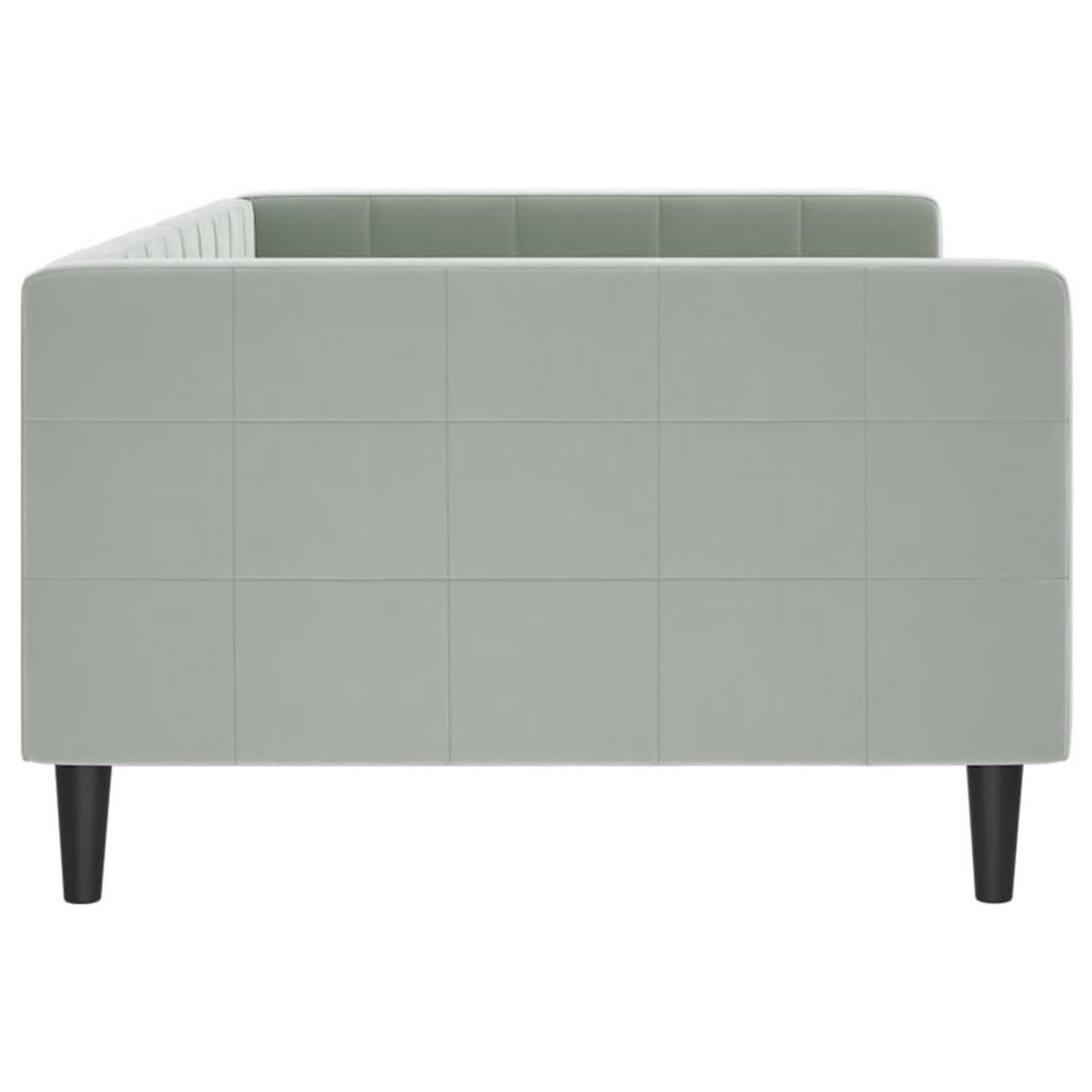 TAGESBETT Hellgrau 100/200 Cm Samt - Grau, Textil (100/200cm) - vidaXL