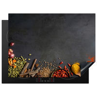 HERABDECKPLATTE - Kräuter - Lebensmittel - Gewürze - Schwarz - Paprika - Zimt - 65x50 - Currygelb, Kunststoff (65/50/0.2cm) - MuchoWow
