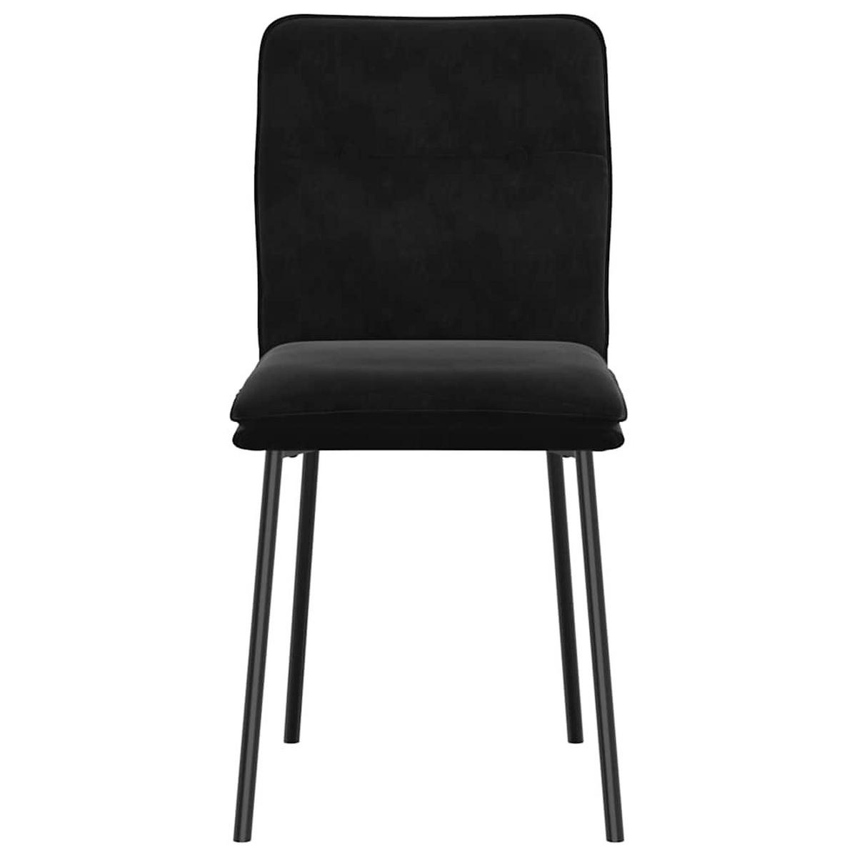 ESSZIMMERSTÜHLE 2 Stk. Schwarz Samt 45*54*83cm - Schwarz, Metall (45/83/54cm) - ZMH