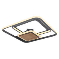 LED DECKENLEUCHTE Holz Dunkelbraun Grau - Grau, Holz (50/50/8cm) - Globo Lighting