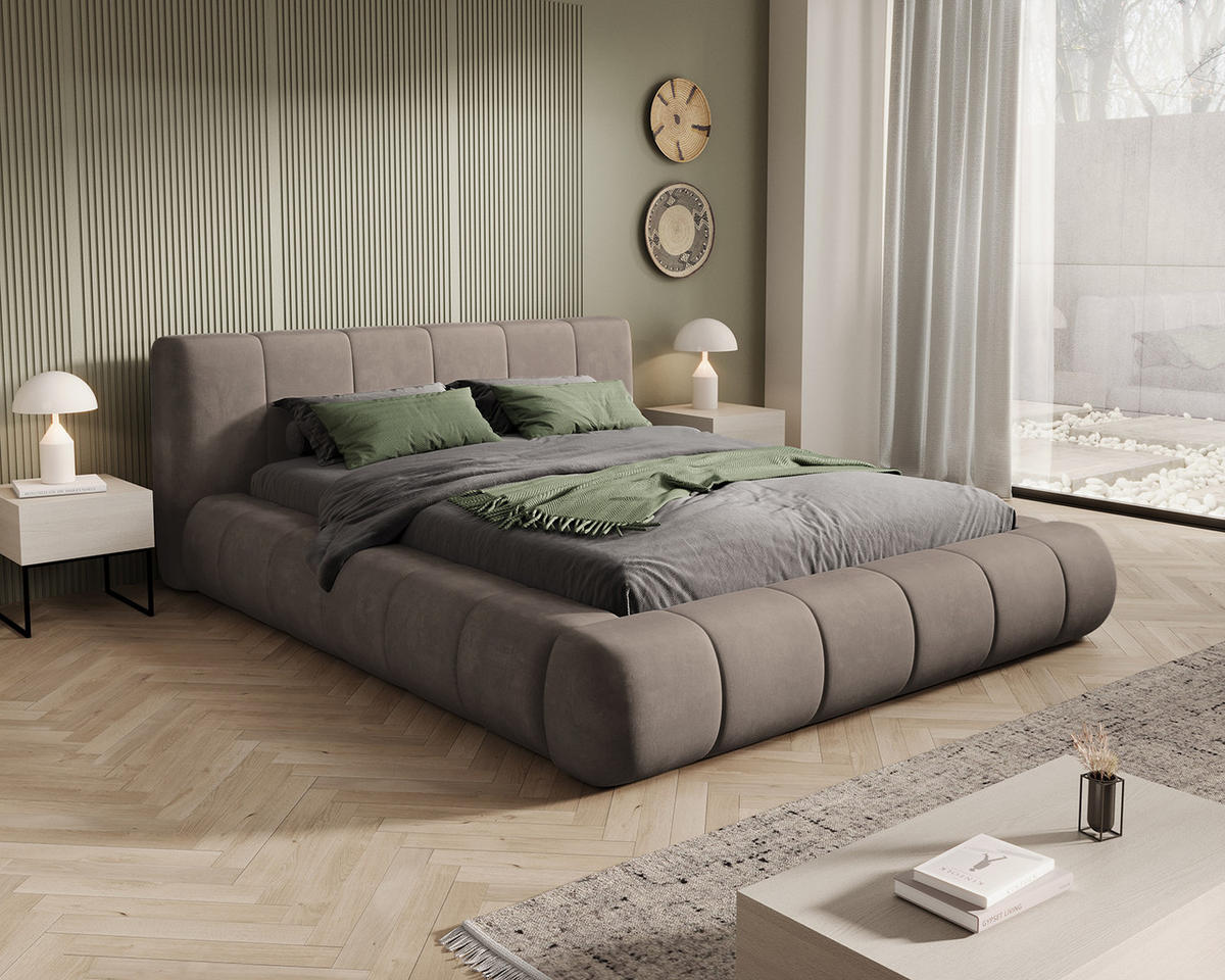 POLSTERBETT AVILLA 160x200 cm, Taupe - Taupe, Textil (200/160cm) - Fedve