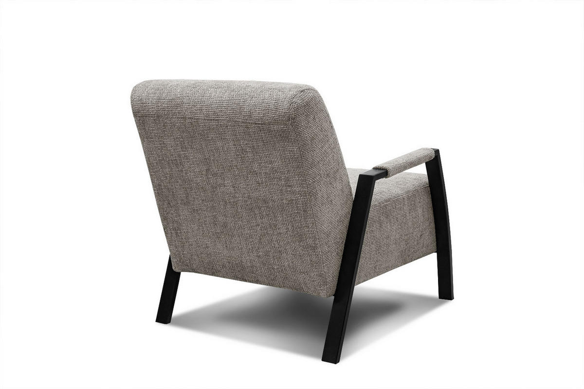 SESSEL KOBE, taupe - Taupe/Schwarz, Holz/Textil (72/76/90cm) - Courtois Laville