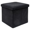 FALTBARER SITZHOCKER - Schwarz, Textil (38/38/38cm) - Intirilife