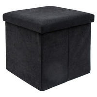 FALTBARER SITZHOCKER - Schwarz, Textil (38/38/38cm) - Intirilife
