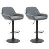 BARHOCKER 2er Set Lederlook grau - Schwarz/Grau, Textil/Metall (51/89/52cm) - CLP