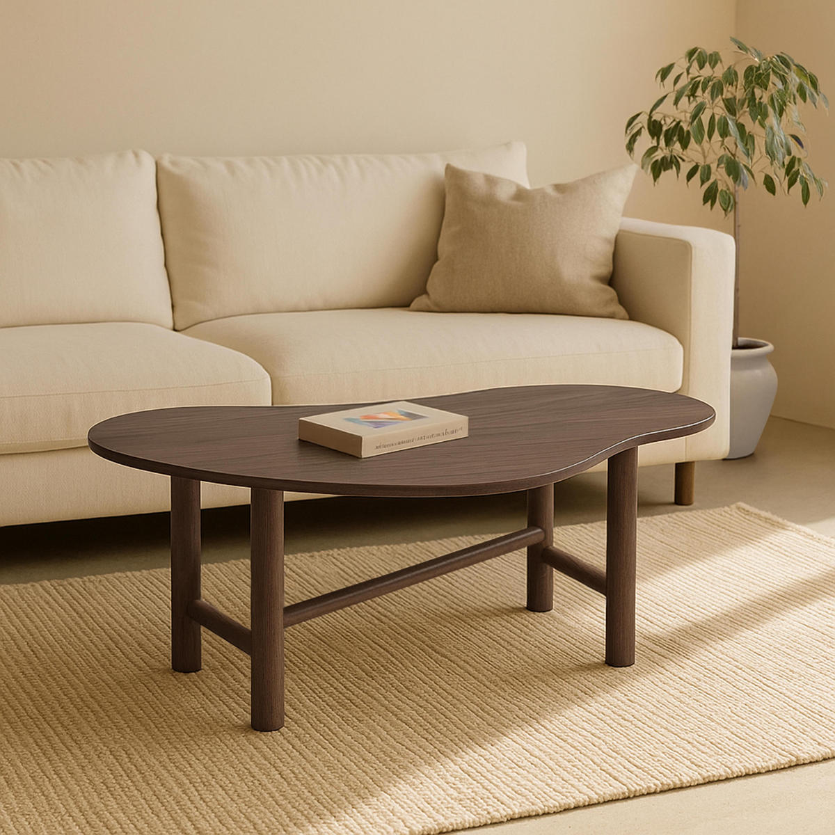 COUCHTISCH, Braun - Dunkelbraun/Braun, Holz (100/60/38cm) - Oviala