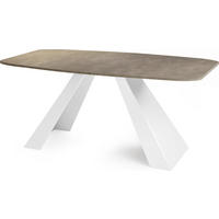 ESSTISCH Monte Weiß rechteckig ausziehbar, Dunkelgrauer Chicago Beton 180-220/90/76 cm - Dunkelgrau/Weiß, Holzwerkstoff/Metall (90/218/76cm) - WFL GROUP