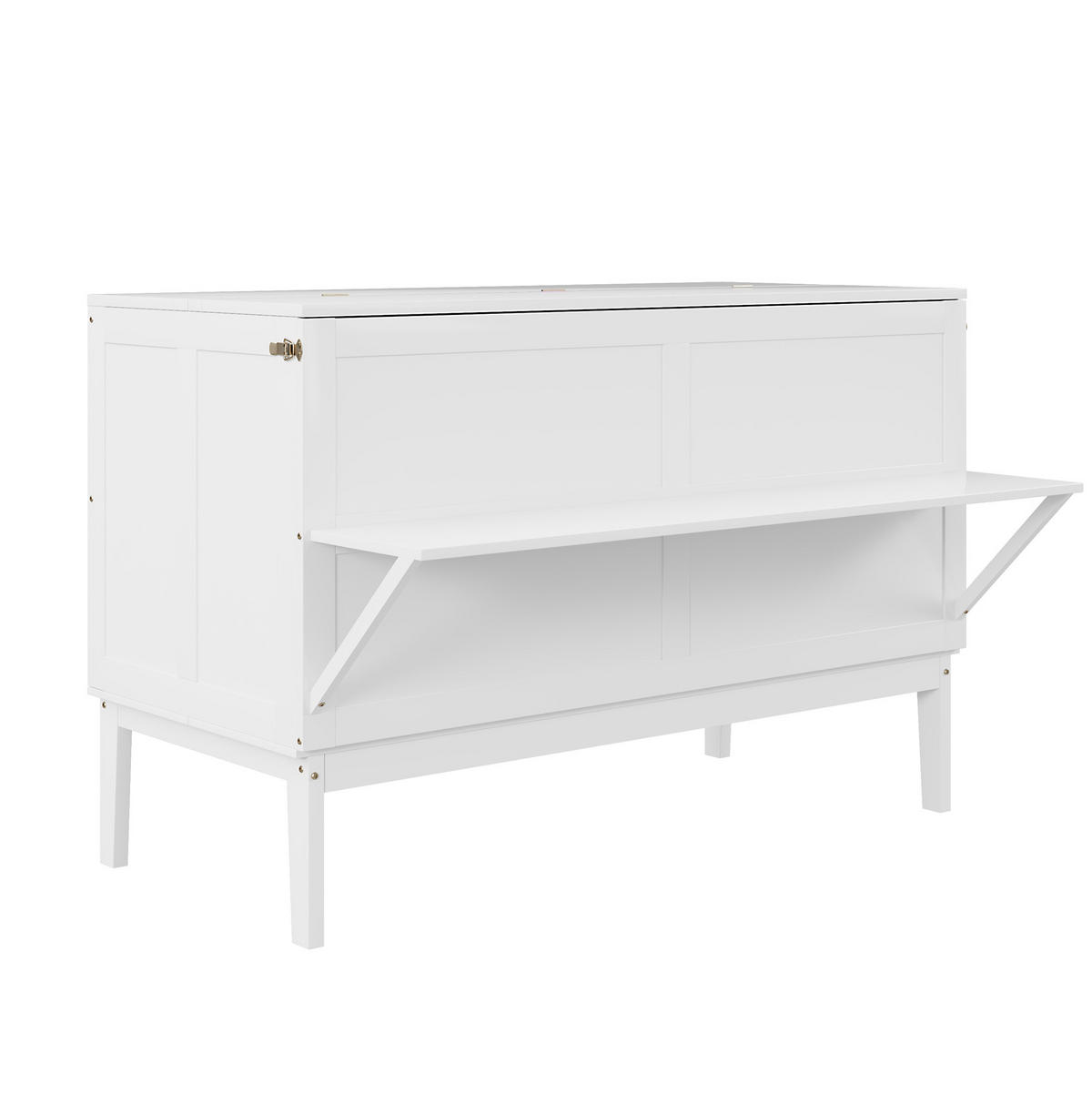 SCHRANKBETT 140/200 cm Weiß vertikal aus Holz mit Stauraum - Weiß, Holz (140/200cm) - MIVRAY